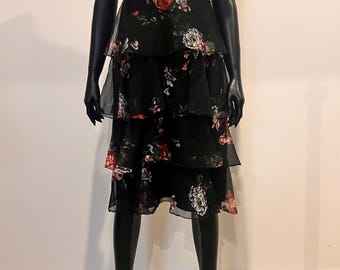 Handmade floral summer dress with ruffle tiers/detail