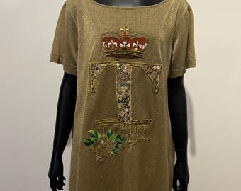 Vintage 1980’s Byblos metallic knit tee with embroidered logo
