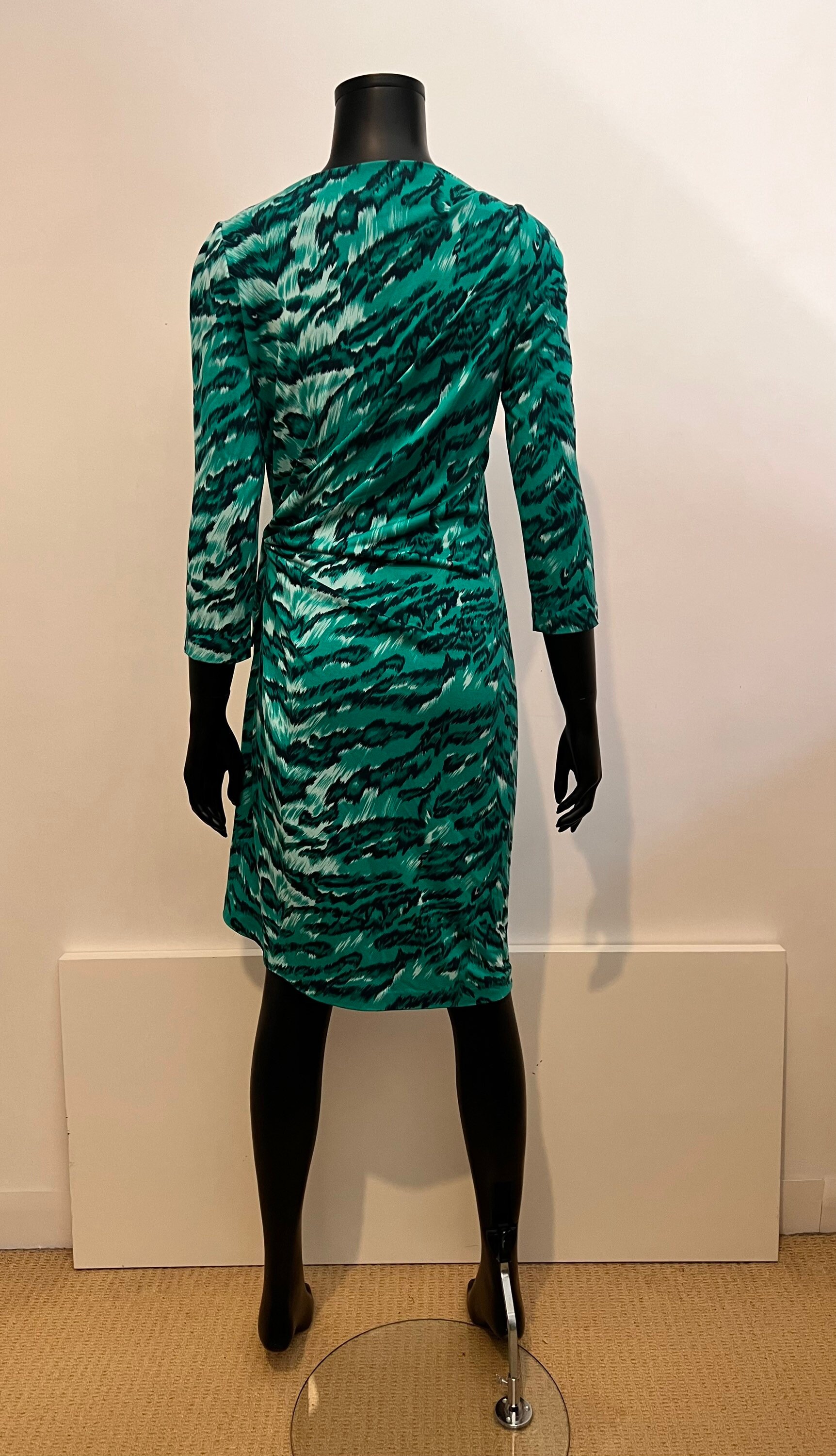 diane von furstenberg green silk dress DVF Julian Silk Jersey Wrap Dress
