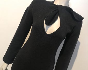 Vintage 1990’s Romeo Gigli knit dress with unique tie neckline