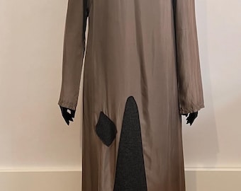 Vintage 1990’s Martin Margiela A line long deconstructed dress with felt patches