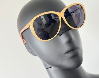 Gafas de sol vintage de color albaricoque de 2 tonos de los años 80 de Silhouette