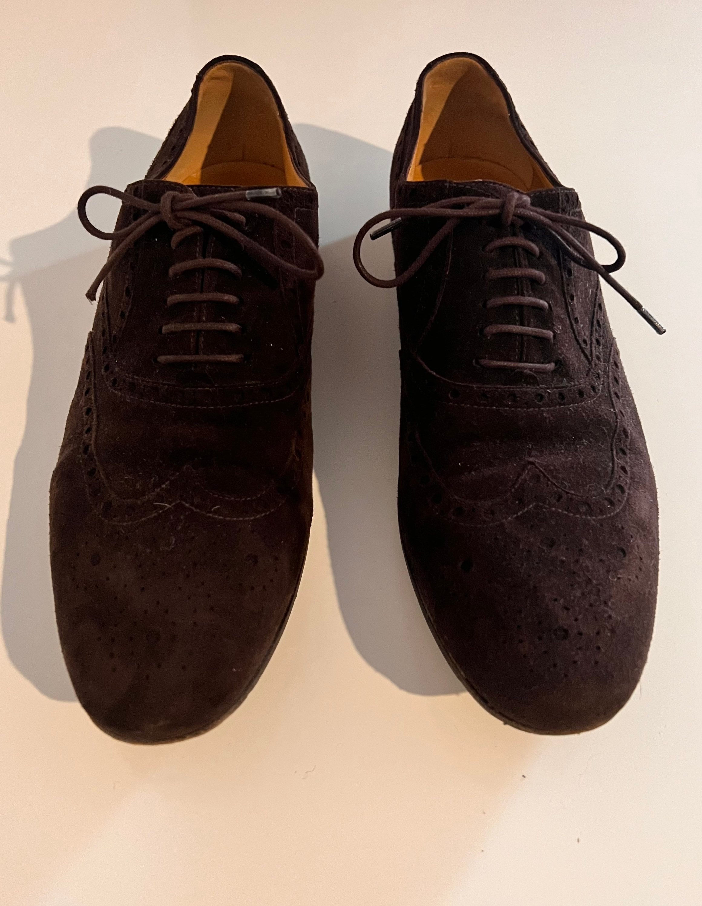 Gucci Authentic Men\'s Brown Shoes Size 9.5D Vintage Gucci Suede Leather Brown Dress Shoes | Mercari main image 2