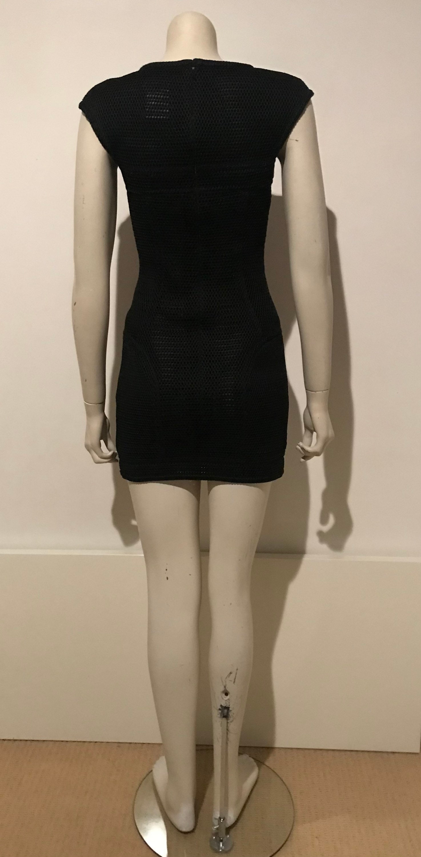 Vintage 2000s Chanel Sleeveless Mesh Fitted Mini Dress 
