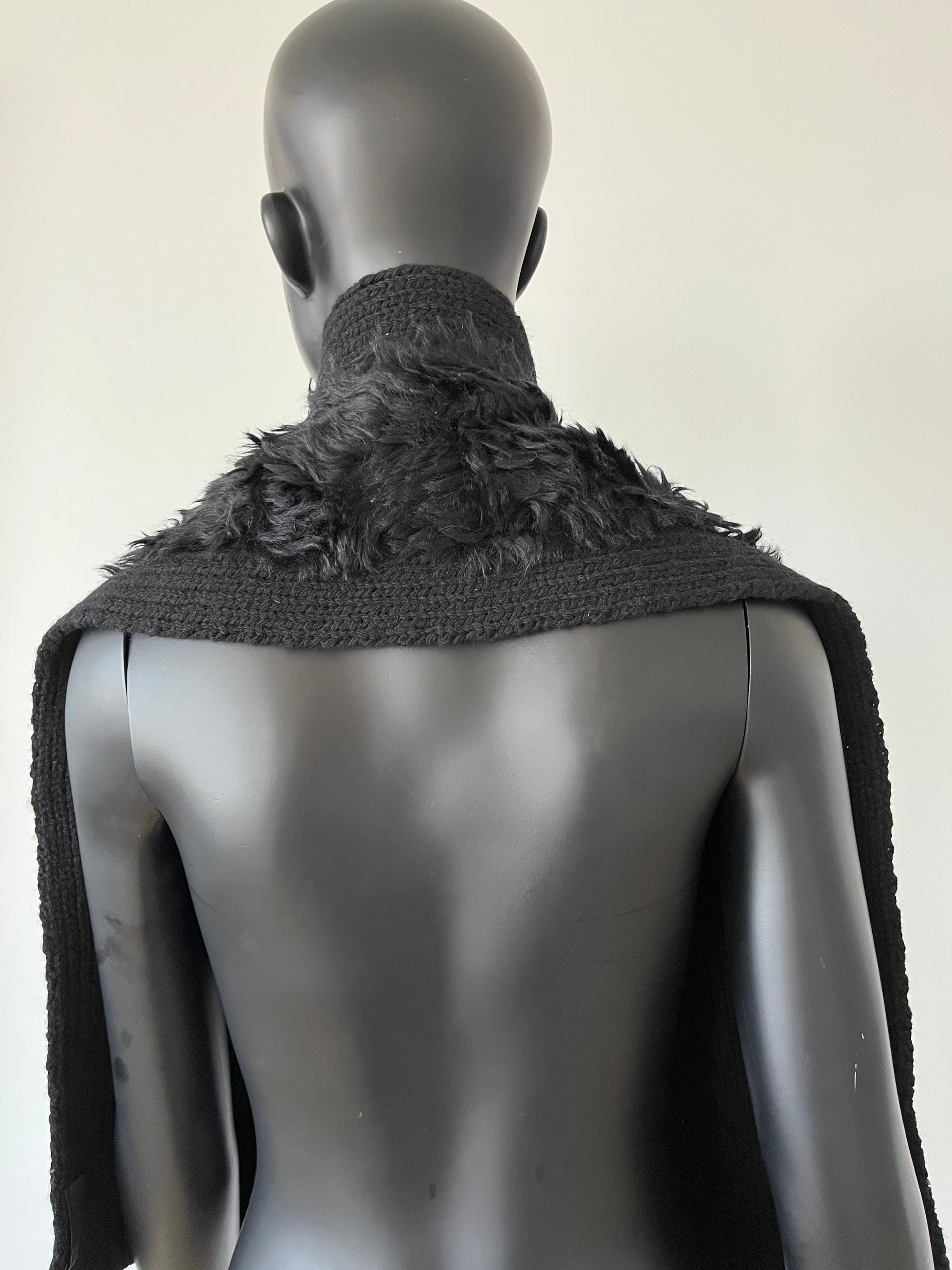 Amazing PRADA Wool Knit and Fur Scarf - Gender Neutral - Etsy