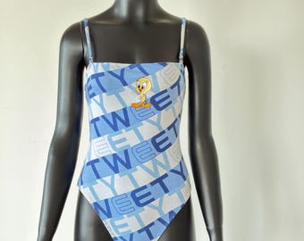 Traje de baño vintage de una pieza de Piolín de Looney Tunes