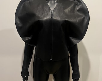 Iconic and rare Vintage 2002 Maison Martin Margiela Circle Leather Jacket