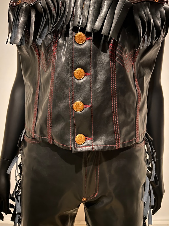 Jean Paul GAULTIER JEANS Vinyl Fringed Cowboy Pants and Vest