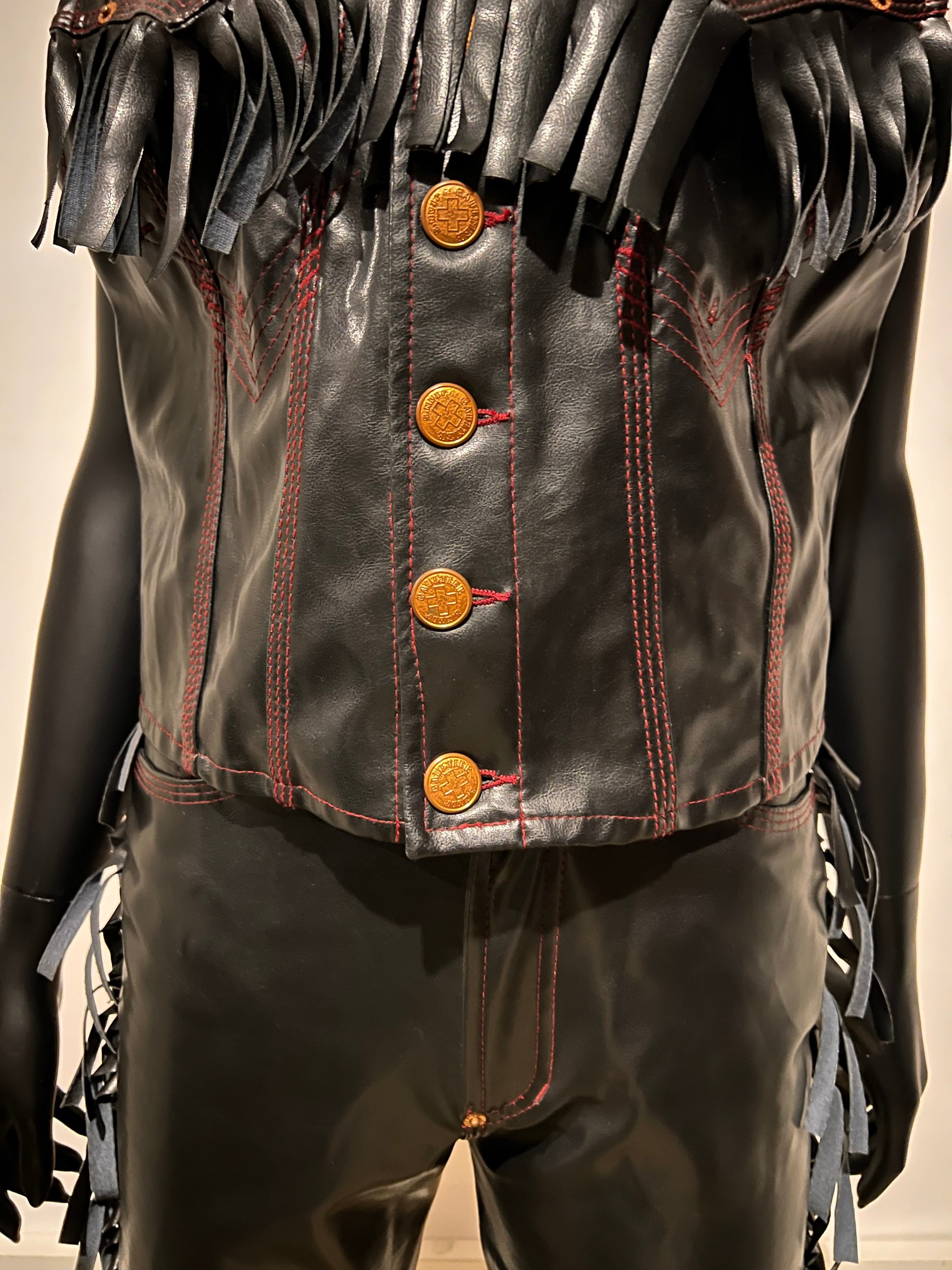 Jean Paul GAULTIER JEANS Vinyl Fringed Cowboy Pants and Vest