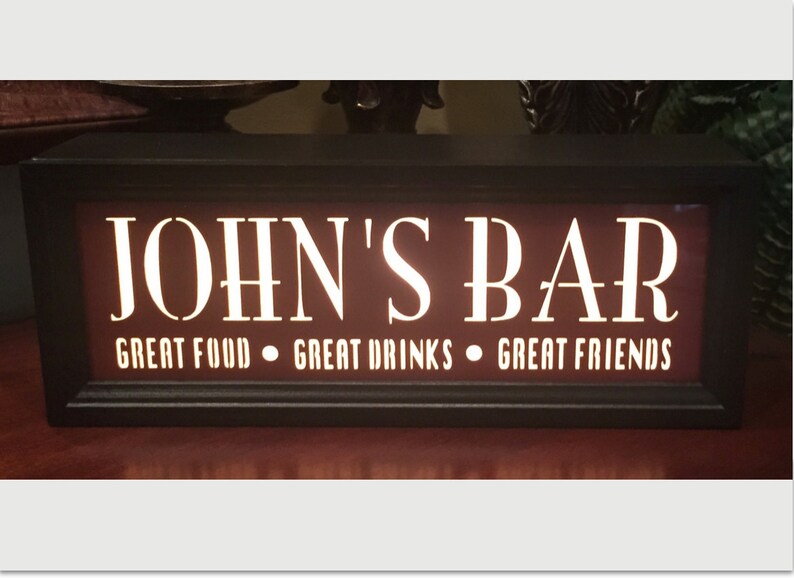 Custom Bar Sign Personalized Bar Sign with Light Game Room Etsy