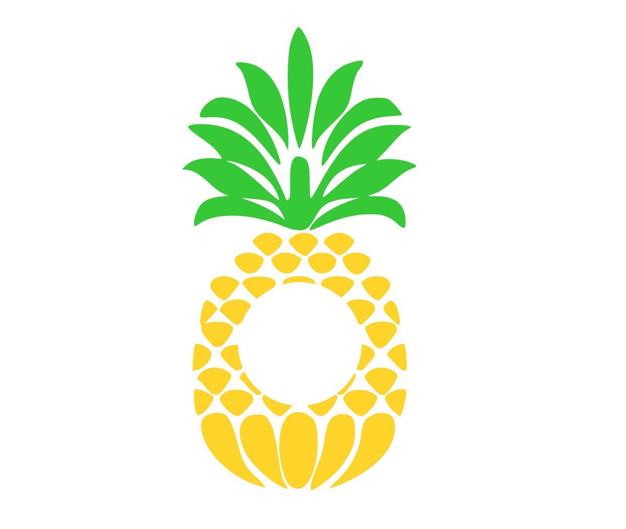 Download Pineapple Monogram Frame SVG Cut File | Etsy