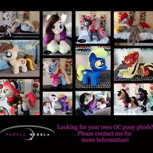 INFORMATION for Custom and OC Pony Plushies - Please do NOT purchase this listing - it is for information only!