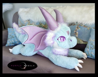 Made to Order!  Life Size Baby Plush Laying Dragon Aureole - 44 inches long!