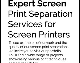 Hight End Screen Print colour Separation Services for T-Shirt Production