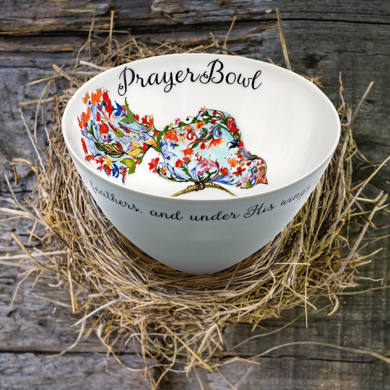 Prayer Bowls |  Josephine Prayer Bowl | Psalm 91:4 |  Prayer Bowls Christian,  Sympathy Gifts | Birthday Gift 