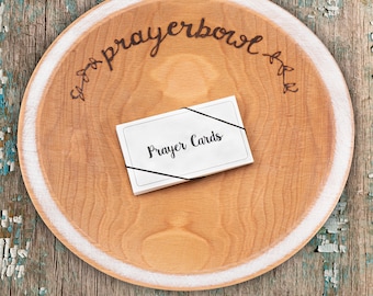 Farmhouse Wood Prayer Bowl with Cards | Mother's Day Gift