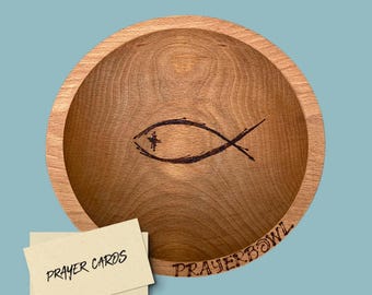 Handcrafted Beech Wood Prayer Bowl | Christian Gift, Made in USA