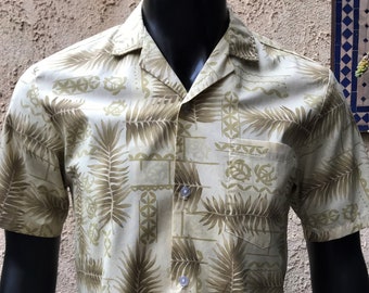 Paradise Style Men's Hawaiian Shirt, Vintage 80's Casual Short Sleeved Shirt, 100% Cotton size Small, Made in the U.S.A.