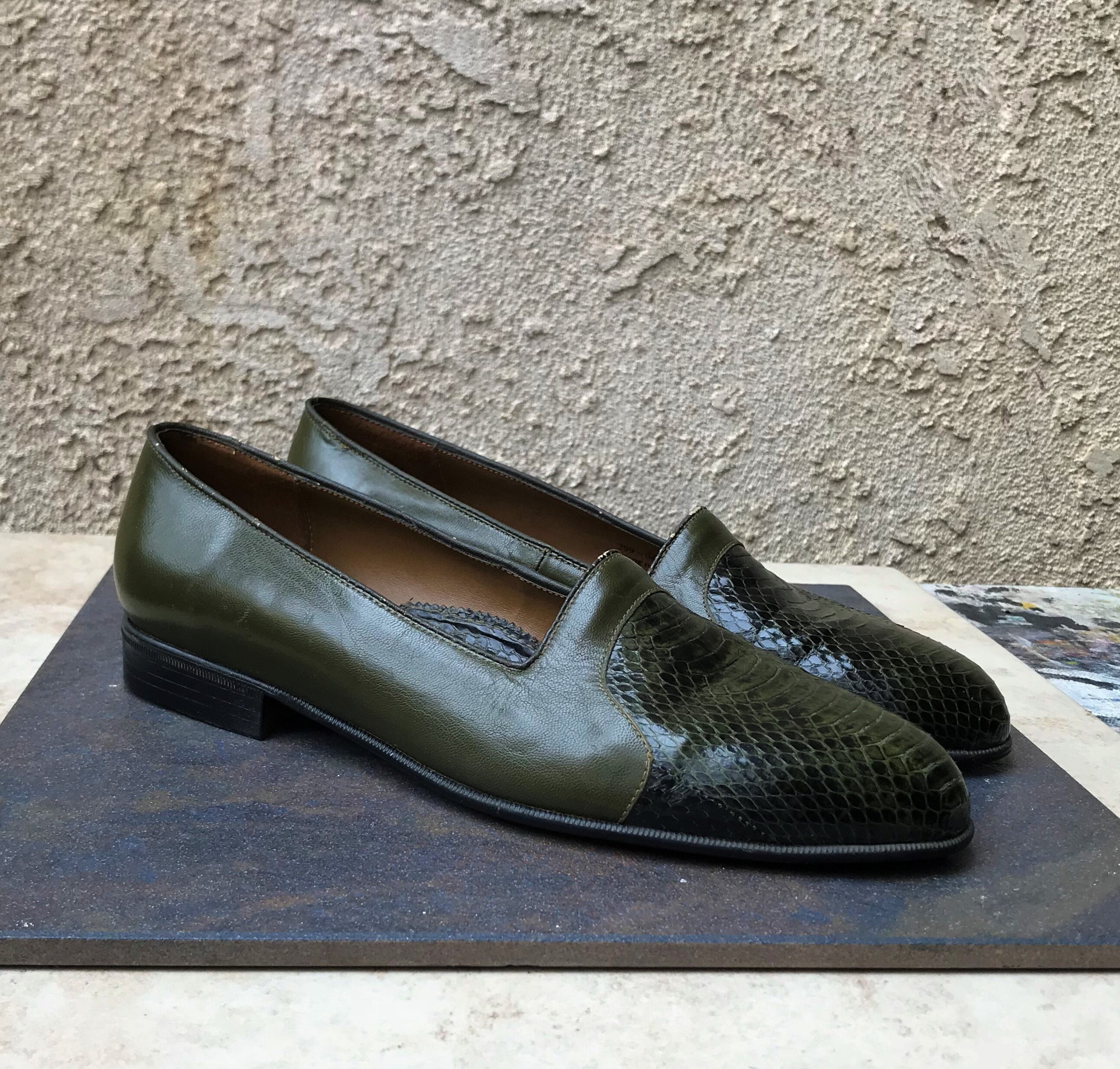 stacy adams genuine snakeskin shoes