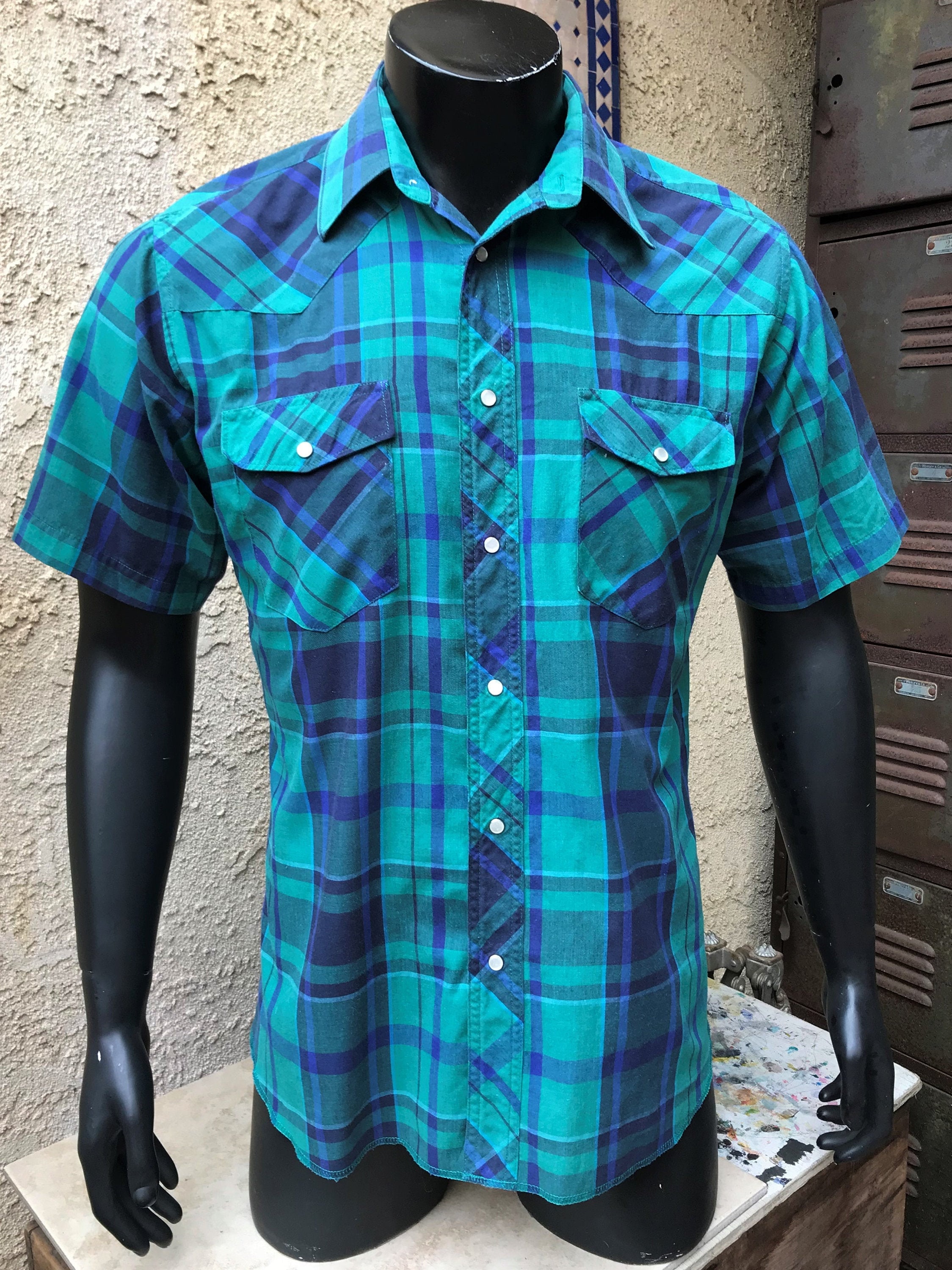 Vintage Western Shirt With Pearl Snap 