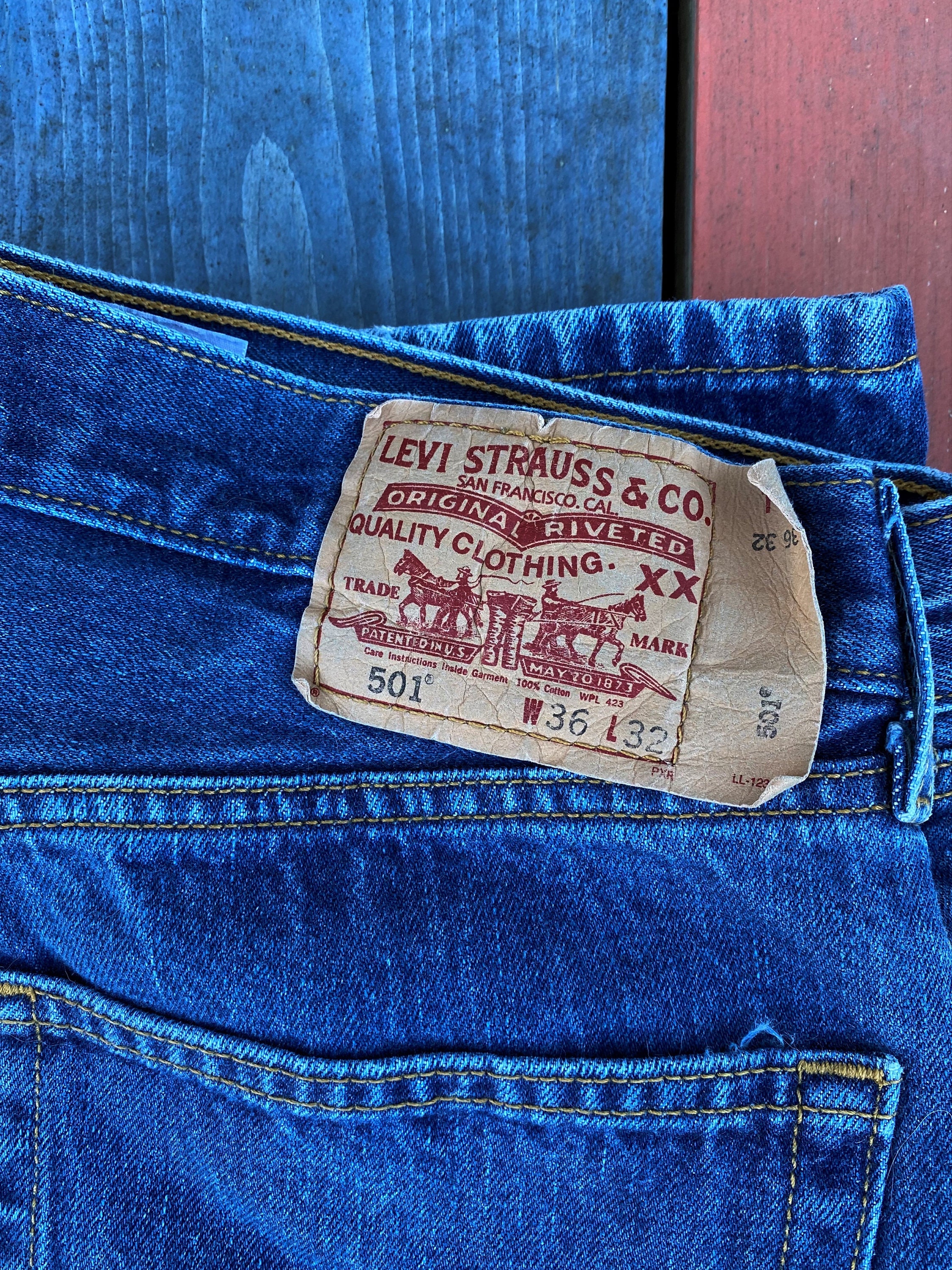 LEVI's® 501™ JEANS Maat 36/32 Denim Red Tag Unisex Cotton | Etsy België