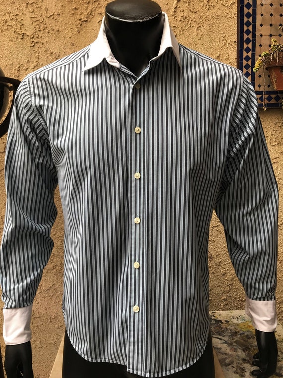 Penguin Men's 90s Large Button Down Dress Shirt B… - image 1