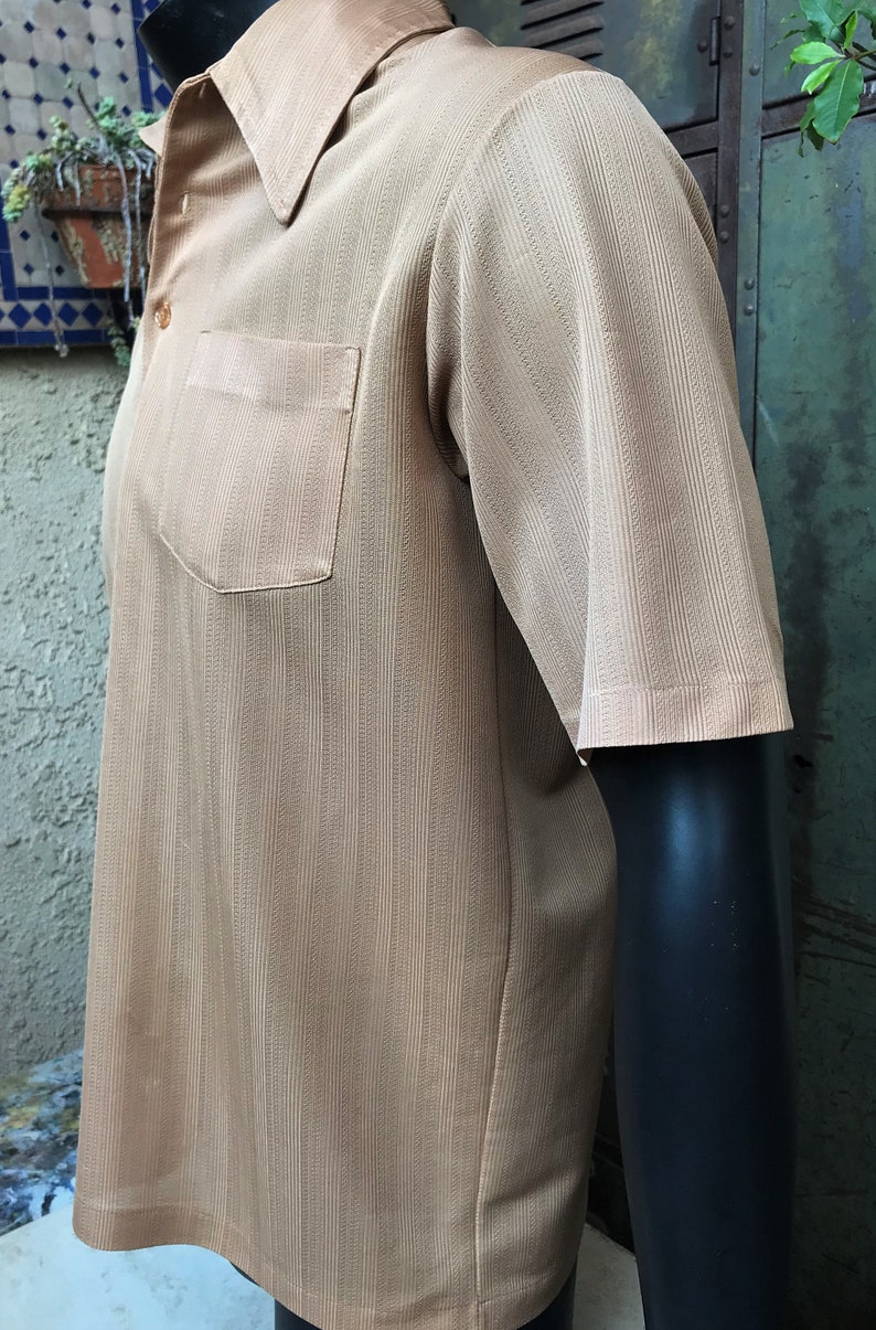 Vintage 70s Jantzen Mens Pullover Jantzen Men/'s Polo Size Large Beige Polo Shirt short sleeve shirt size Large Made in the U.S.A.