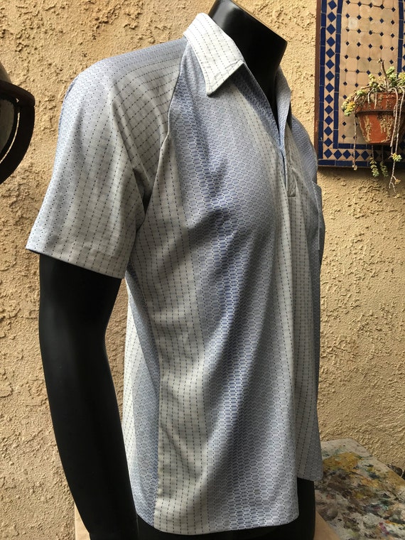 100 % Polyester chemise, chemise Polo de de Polo Mervyn Vintage, bleu et blanc chemise grande taille versez Les Hommes hommes de Mervyn, made in USA 4a605e 100 % Polyester chemise, chemise Polo de de Polo Mervyn Vintage, bleu et blanc chemise grande taille versez Les Hommes hommes de Mervyn, made in USA 4a605e