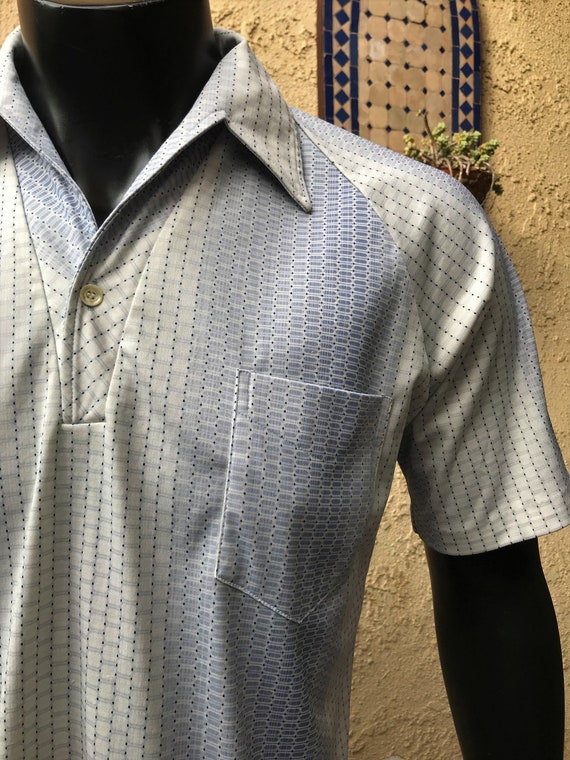 100 % Polyester chemise, chemise Polo de de Polo Mervyn Vintage, bleu et blanc chemise grande taille versez Les Hommes hommes de Mervyn, made in USA 4a605e 100 % Polyester chemise, chemise Polo de de Polo Mervyn Vintage, bleu et blanc chemise grande taille versez Les Hommes hommes de Mervyn, made in USA 4a605e