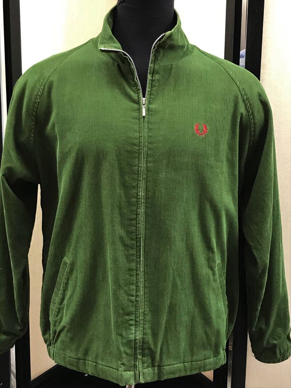 Fred Perry Men's Kelly Green Zip-Front Corduroy Ja