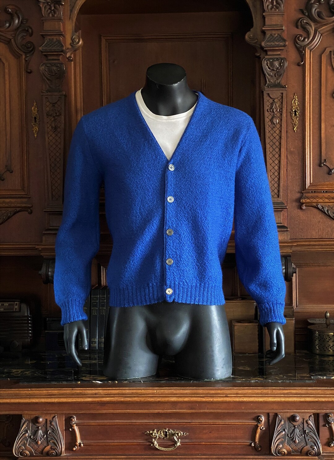 UNION MADE Royal Blue Knit Cardigan Men's Size Medium, Genderneutral