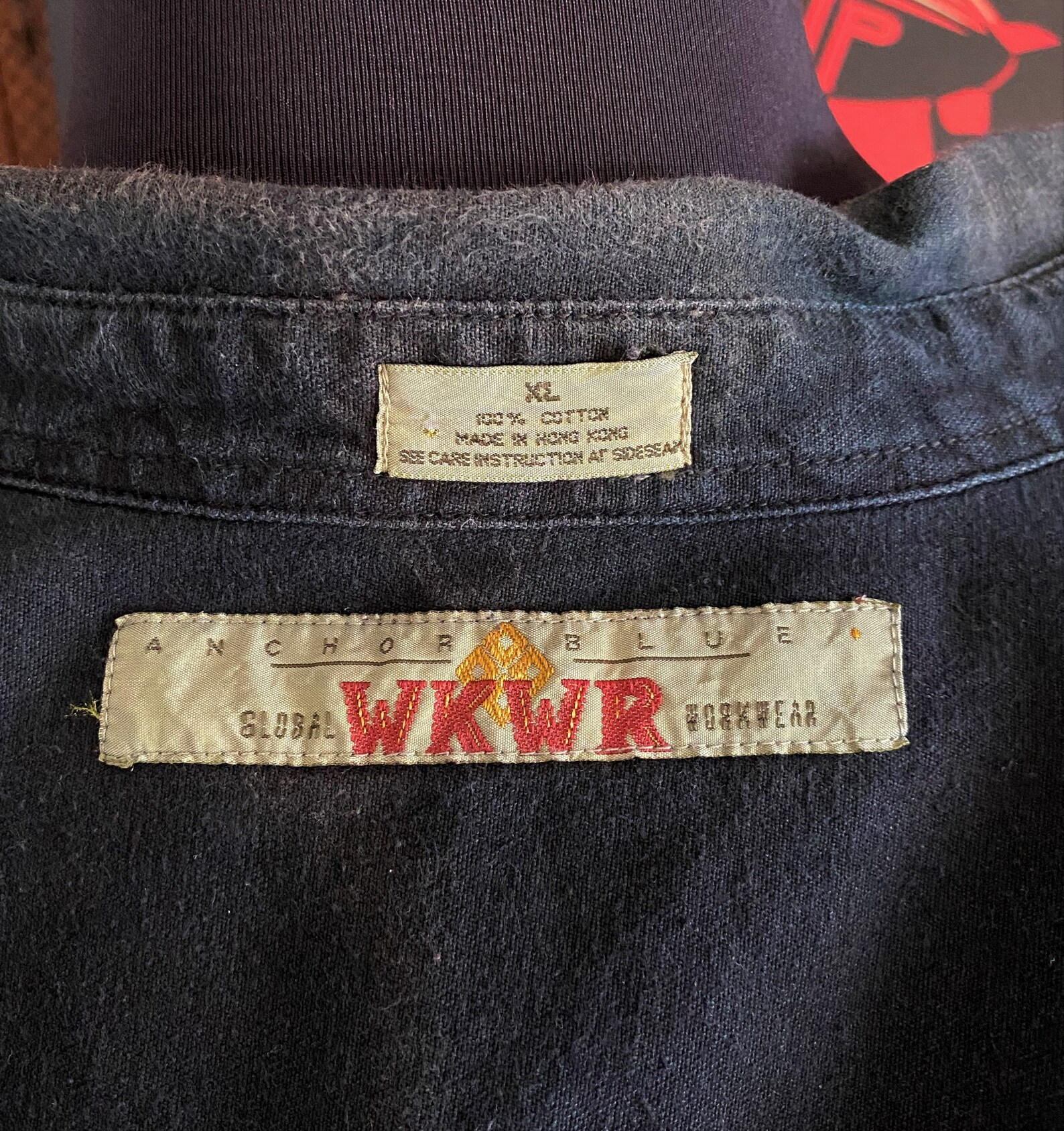 Anchor Blue WKWR Men's Black Denim Shirt size XL Faded | Etsy
