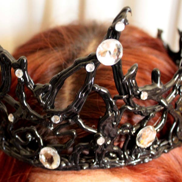 Headpiece Black Swan Cosplay Crown Tiara Gothic Dance Headband Dark Evil Queen Ballet gift Bachelorette Party Bridal Shower Fascinator