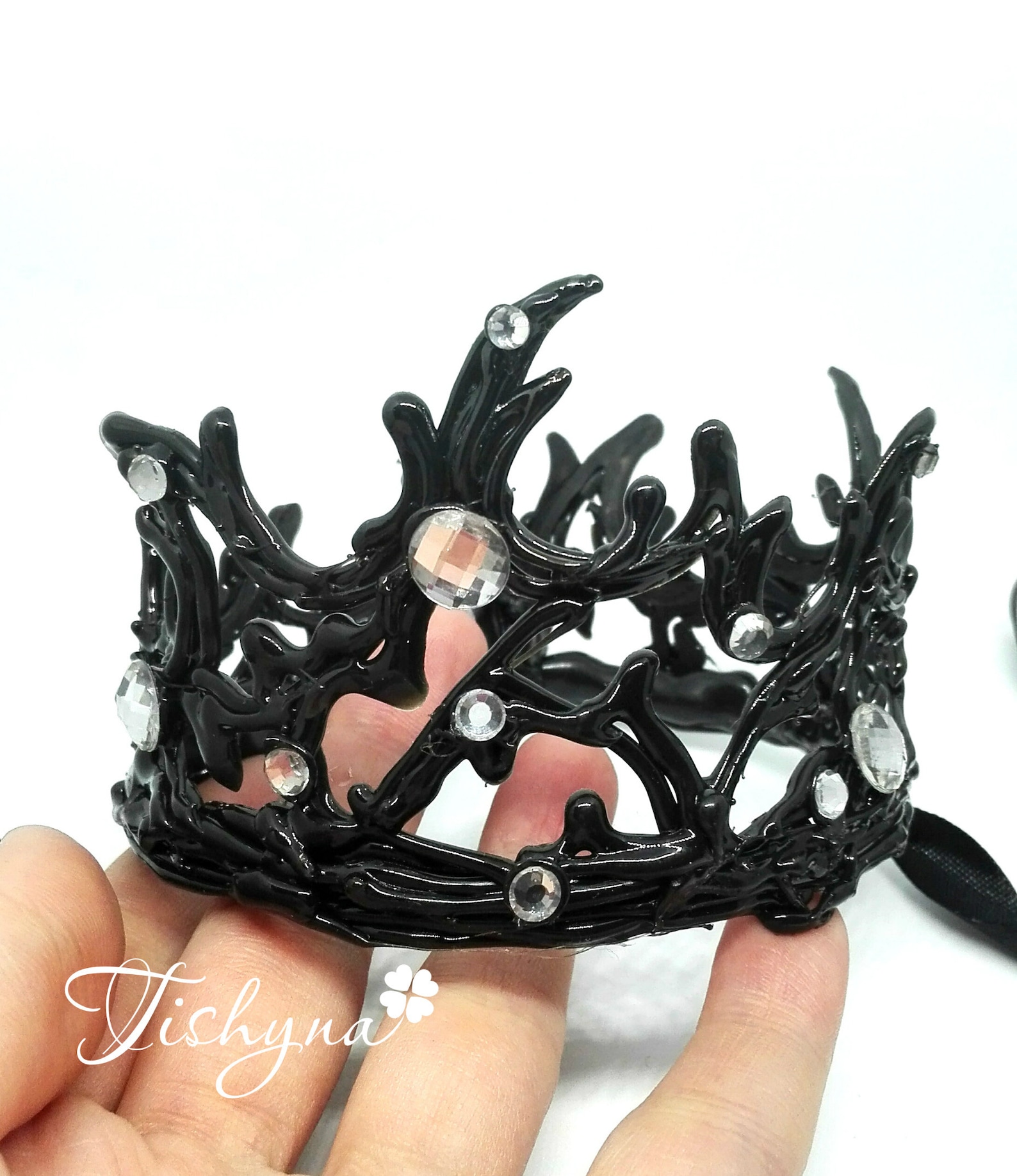 pet costume black swan mini crown tiara dogs cats headpiece headband masquerade cosplay ballet evil queen bachelorette party bri