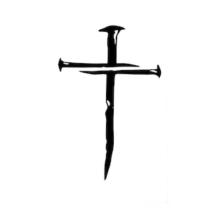 Three Nail Cross decal , Three nail cross , Decal , Stickers , Religious decal , Faith decal , Cross decal - Helmet decal - Hard hat sticker