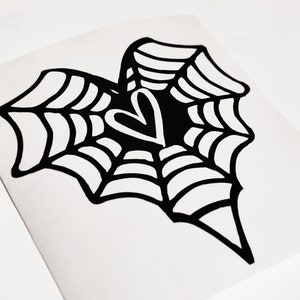 Heart Shape Spider Web Decal - Spider Web Decal - Halloween sticker - Heart decal - Heart Sticker - Car decal - Spider Sticker - Halloween