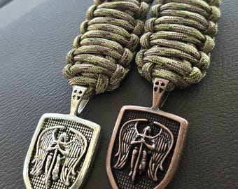 Saint Michael Keychain Paracord - Paracord Keychain - St Michael Archangel  - Religious Keychain - Protection Keychain   - Custom Keychain