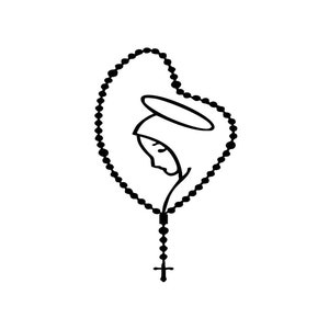 Rosary decal - Religious decal - Car Decal - laptop Decal - Catholic decal - Sticker - Mother Mary Sticker - Rosary sticker - Rosary - Decal