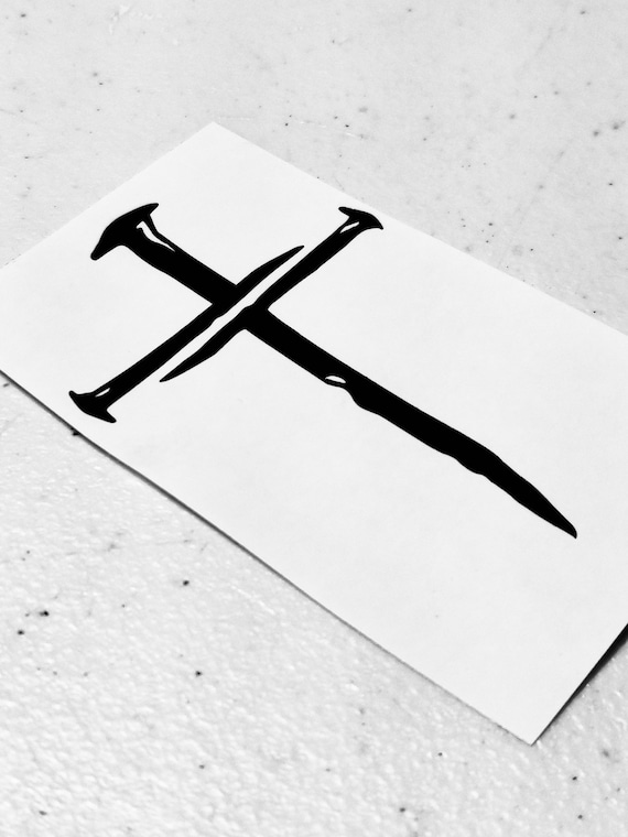 3 Nails Cross Decal 3 Nail Cross Cross Sticker Truck | Etsy