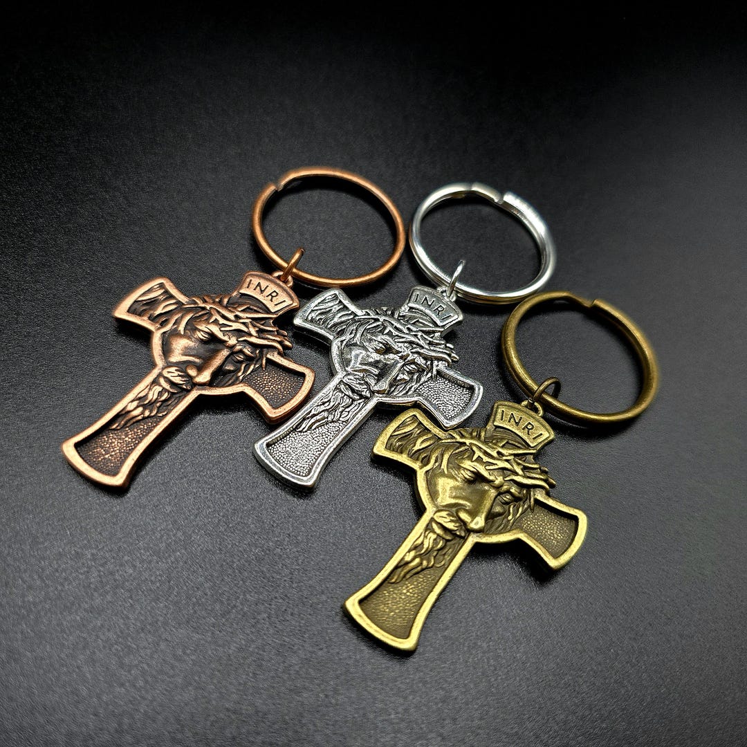 Cross Keychain | Jesus Cross Keychain | Catholic Keychain | Christian ...