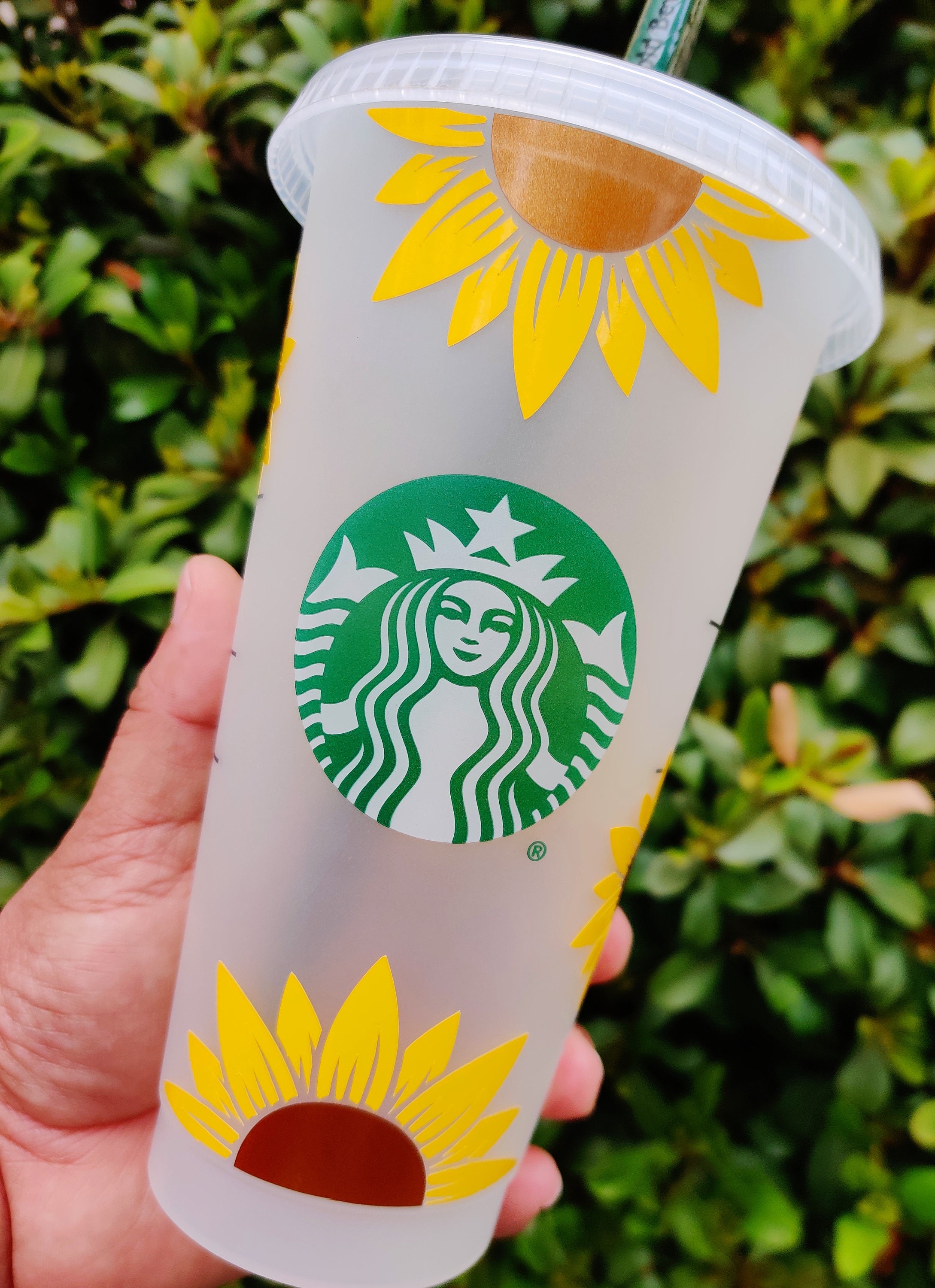 Sunflower Starbucks Cold Cup Sunflower Cup Starbucks Cup Etsy