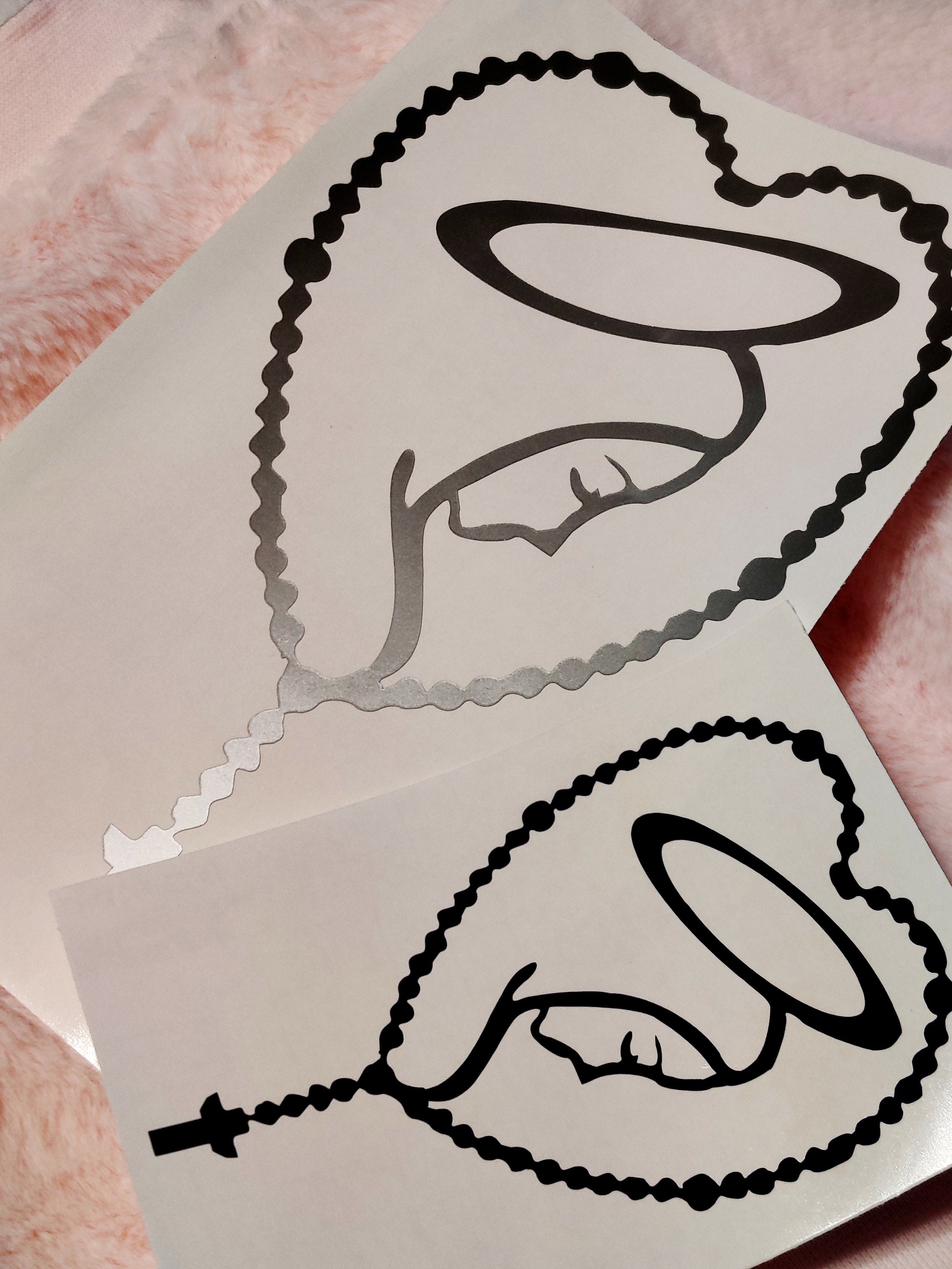 Rosary decal Religious decal Auto decal laptop Decal Etsy