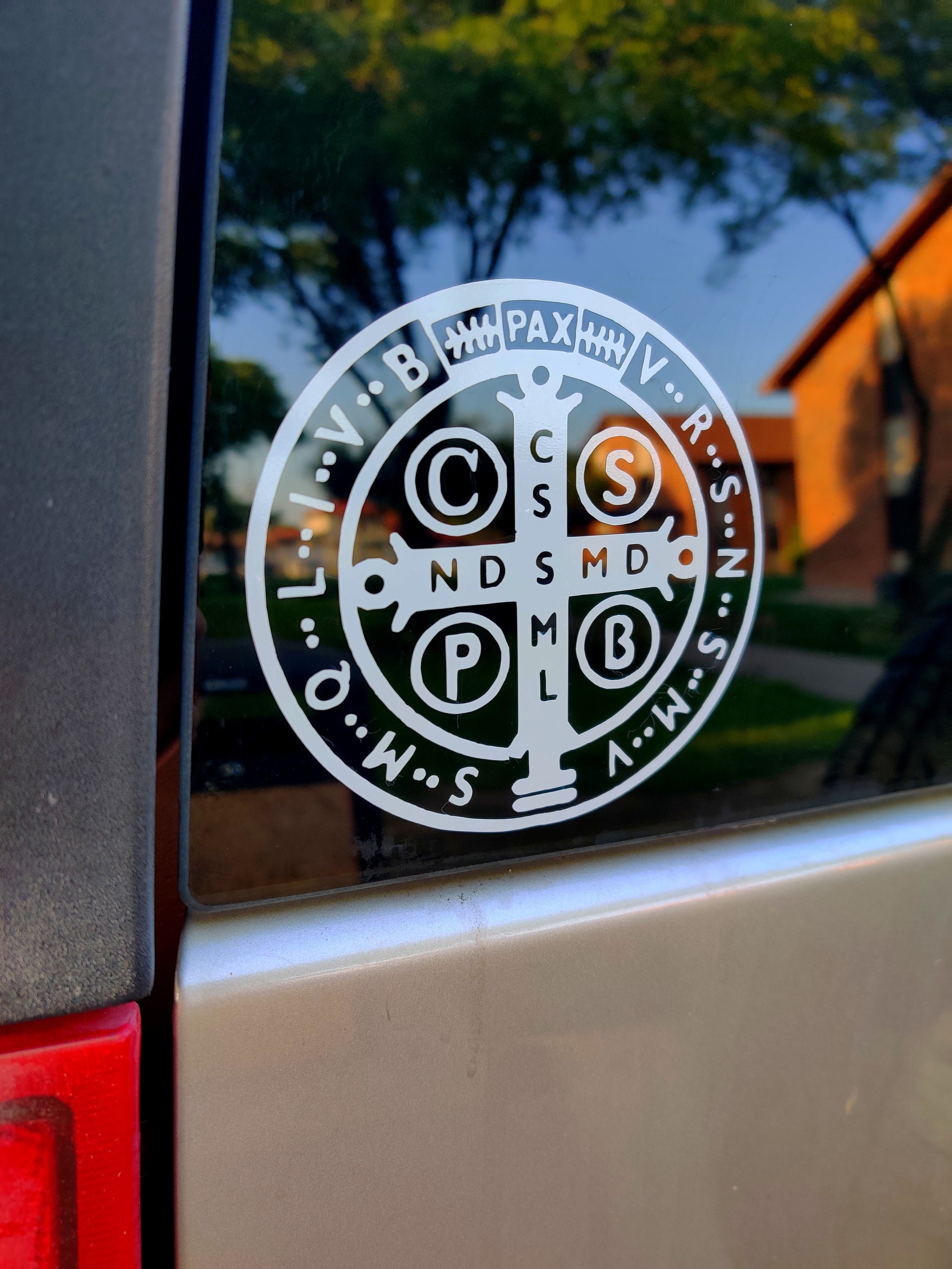 Saint Benedict - Catholic - Catholic decal - Catholic sticker - St benedict - Religious sticker - Protection decal - Car decal - St Benedict
