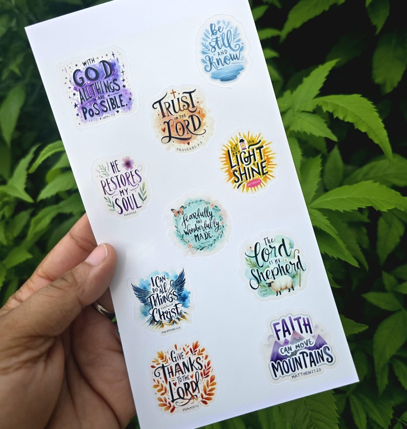 Bible Verse Sticker Sheet - Inspirational Scripture Stickers – Stickers ...