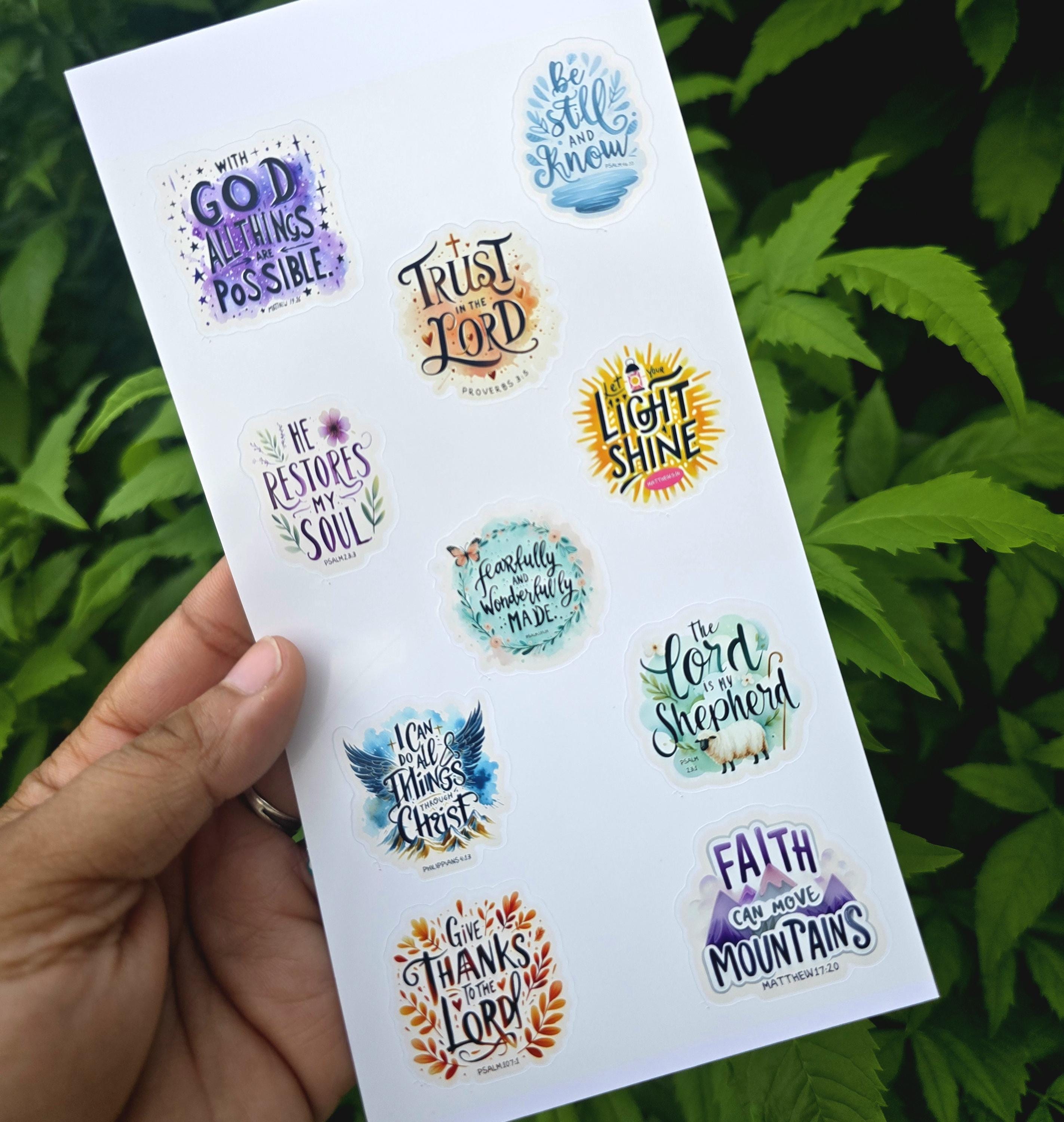 Bible Verse Sticker Sheet - Inspirational Scripture Stickers – Stickers ...