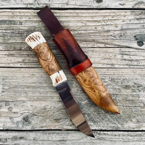 Custom Handmade Knife, hunting, bushcraft, N690 blade