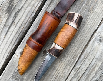 Cuchillo artesanal personalizado para caza, pesca, recolección y acampada.