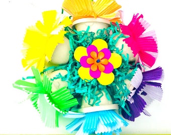 Spring wreath shreddable toy - Parrot toy - Bird Toy - Parrot Toy - Medium -large - bird - parrot - shreddable - foraging