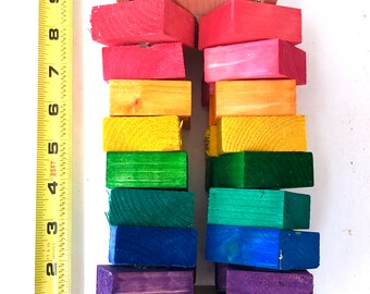 Rainbow Tower Wood Parrot Toy: Untreated pinewood parrot toy for chewing, shredding and destroying. Wood Parrot toy for all types of parrots