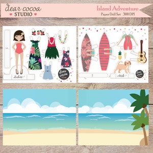 Printable Paper Doll - Kalani - Hawaiian Paper Doll - Digital Download